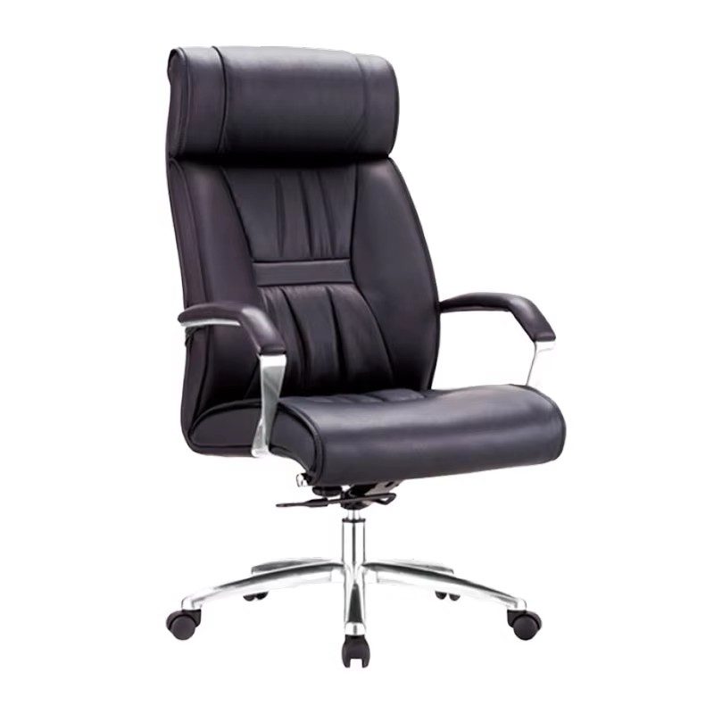 black leather executive office chair adjustable height